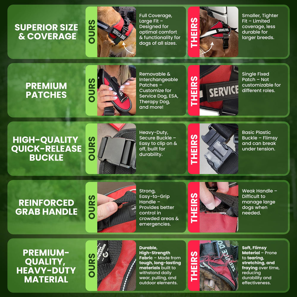 Industrial Puppy service dog vest reflective patches catching light at night