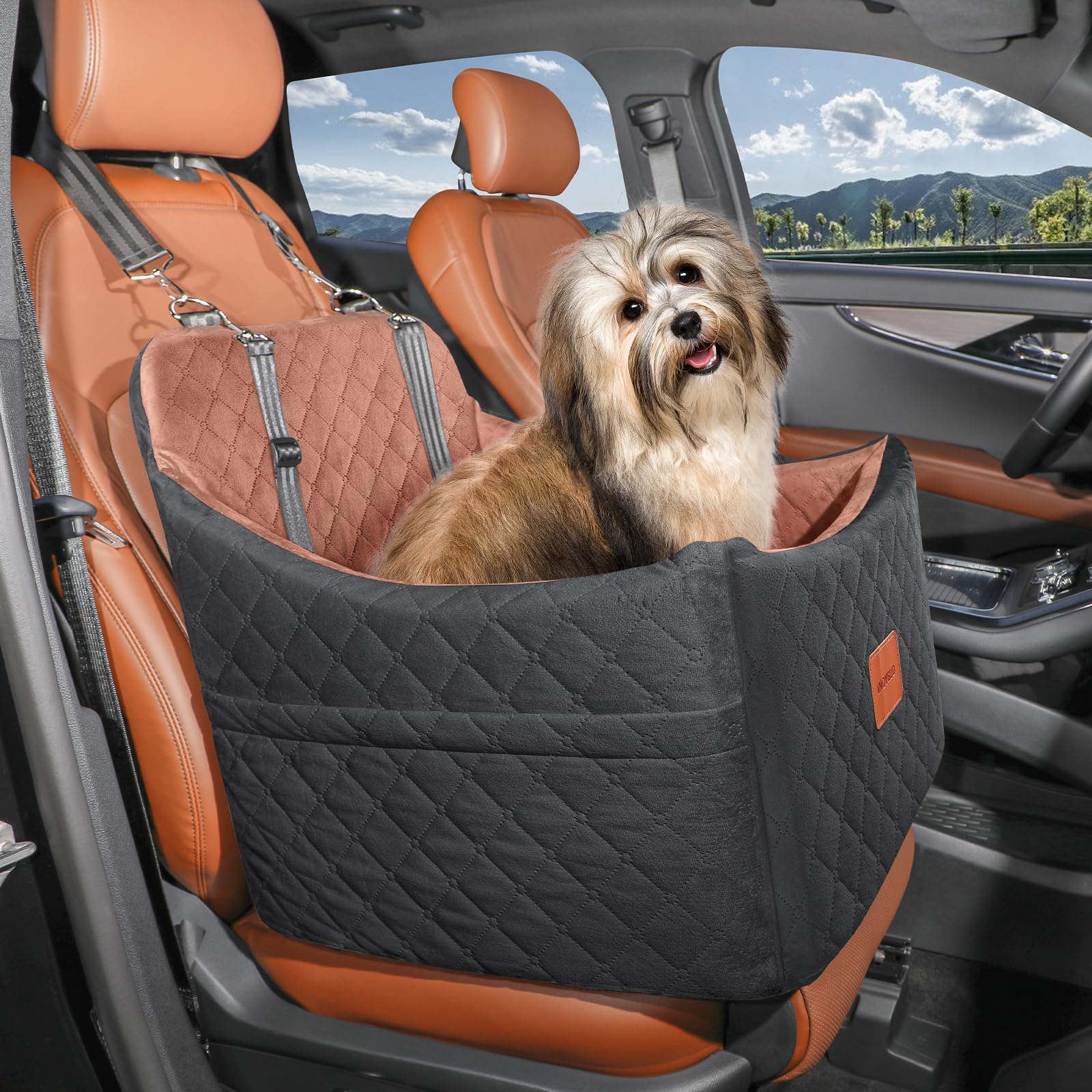 INDYBUD dog car seat doubles as a home or outdoor bed for versatility.