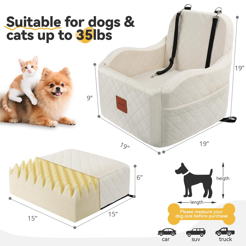 INDYBUD Dog Car Seat interior plush cushion supports comfort on long trips