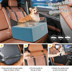INDYBUD dog car seat memory foam delivers plush comfort on bumpy roads.