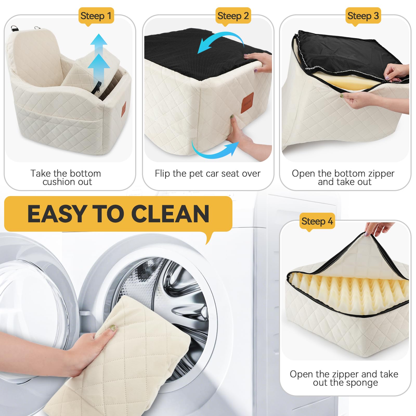 INDYBUD Dog Car Seat safety belt system keeps pets secured during acceleration