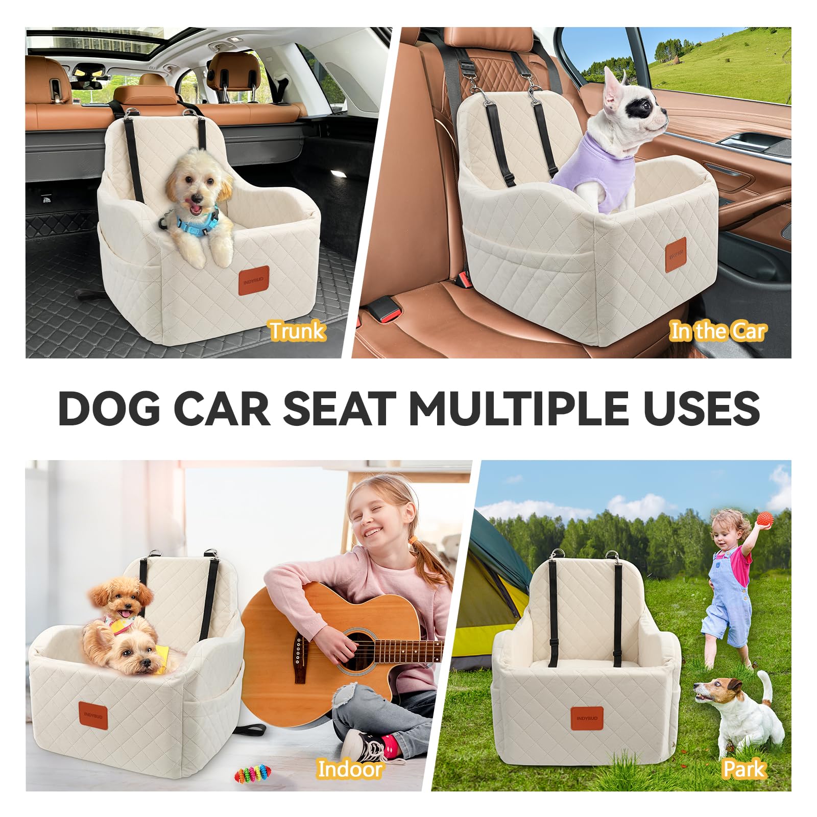 INDYBUD Dog Car Seat capacity for small and medium dogs up to 35 pounds