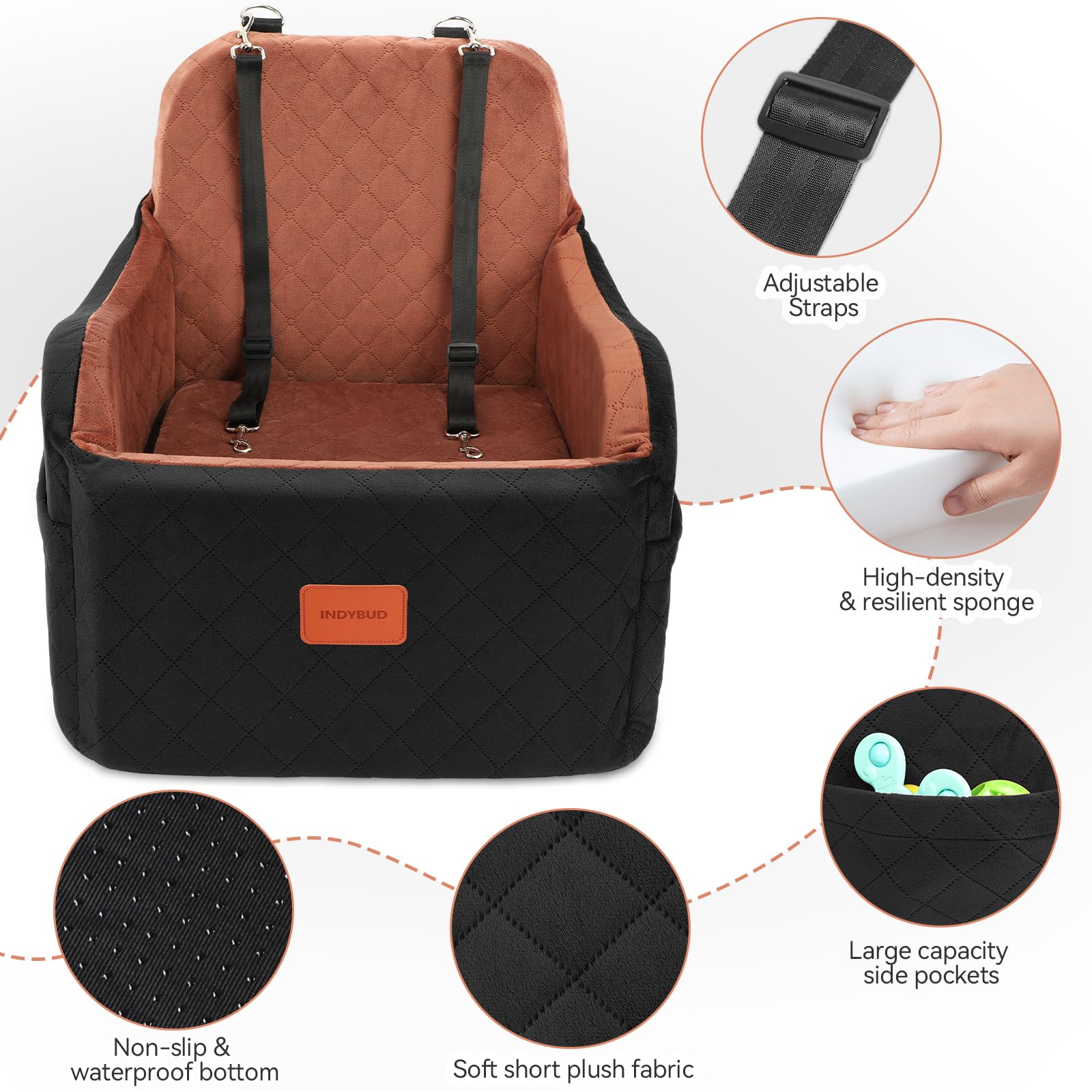 INDYBUD removable washable cover simplifies cleaning after trips.