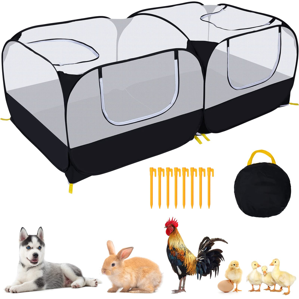 Ineariu small animals playpen outdoors showing ample space and secure setup for playtime