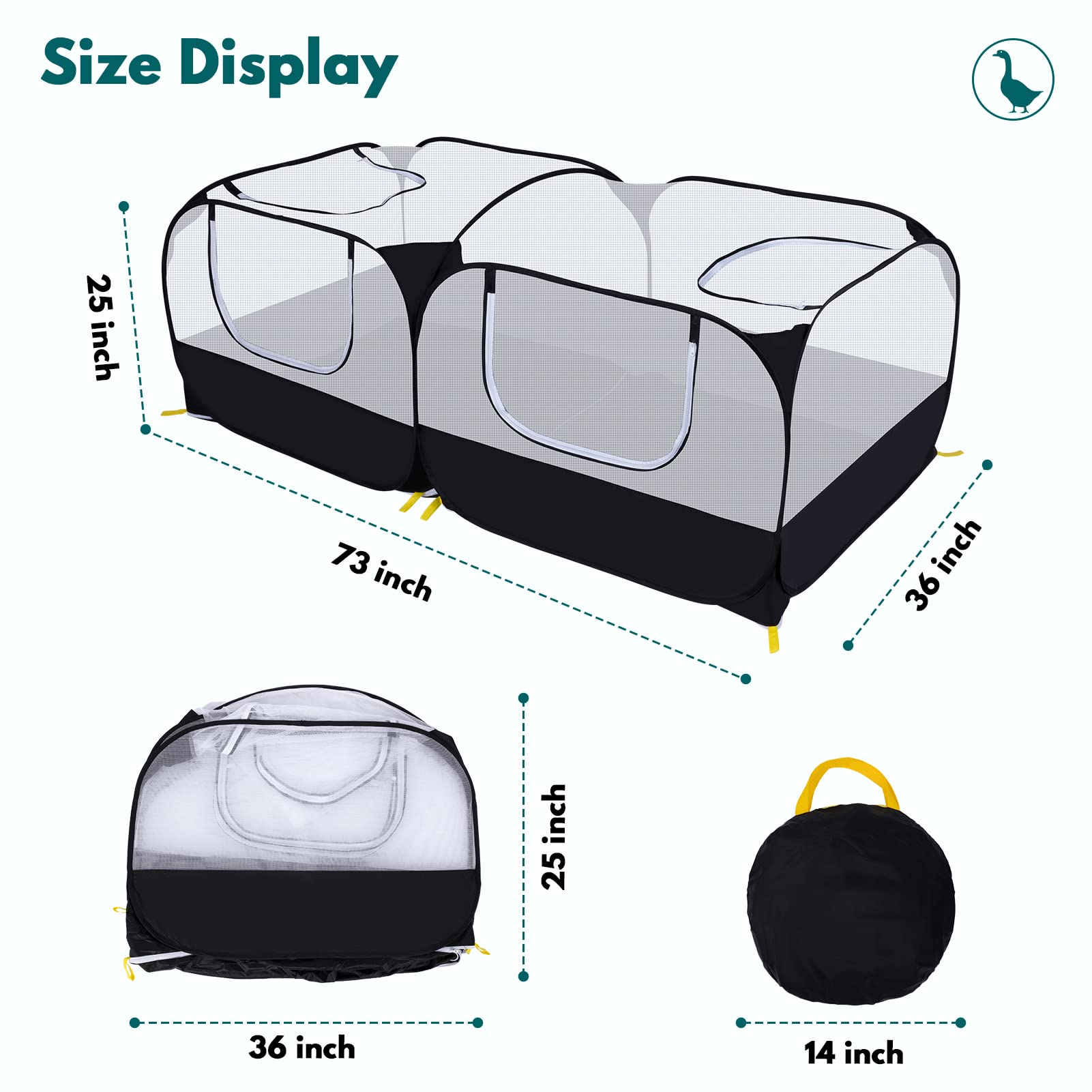 Ineariu transparent mesh perimeter enabling continuous pet visibility