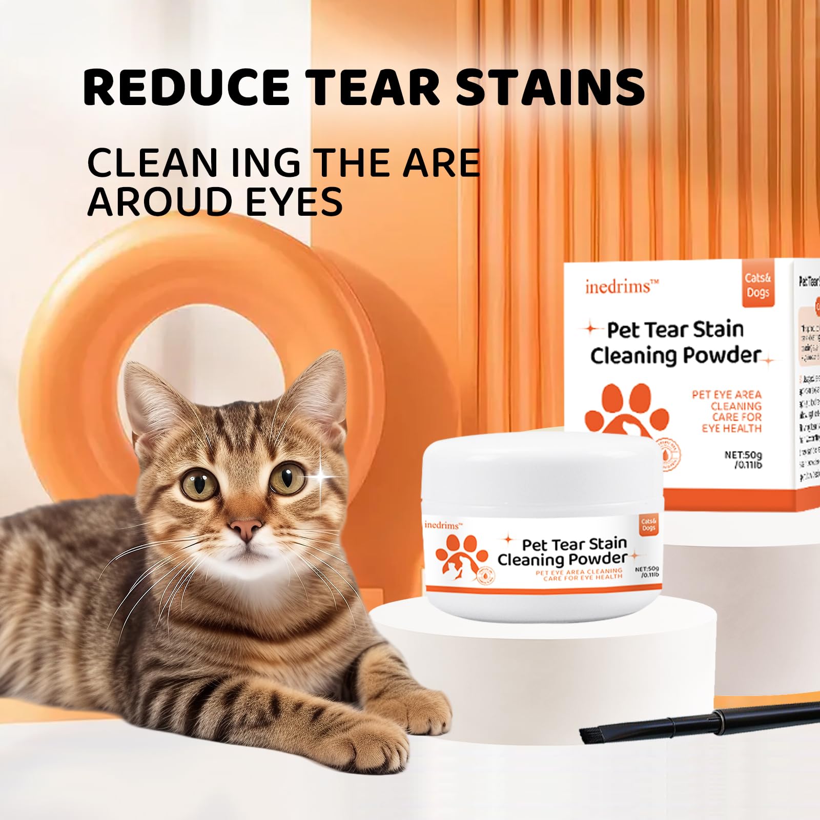 INEDRIMS tear stain care around dog eye area during grooming
