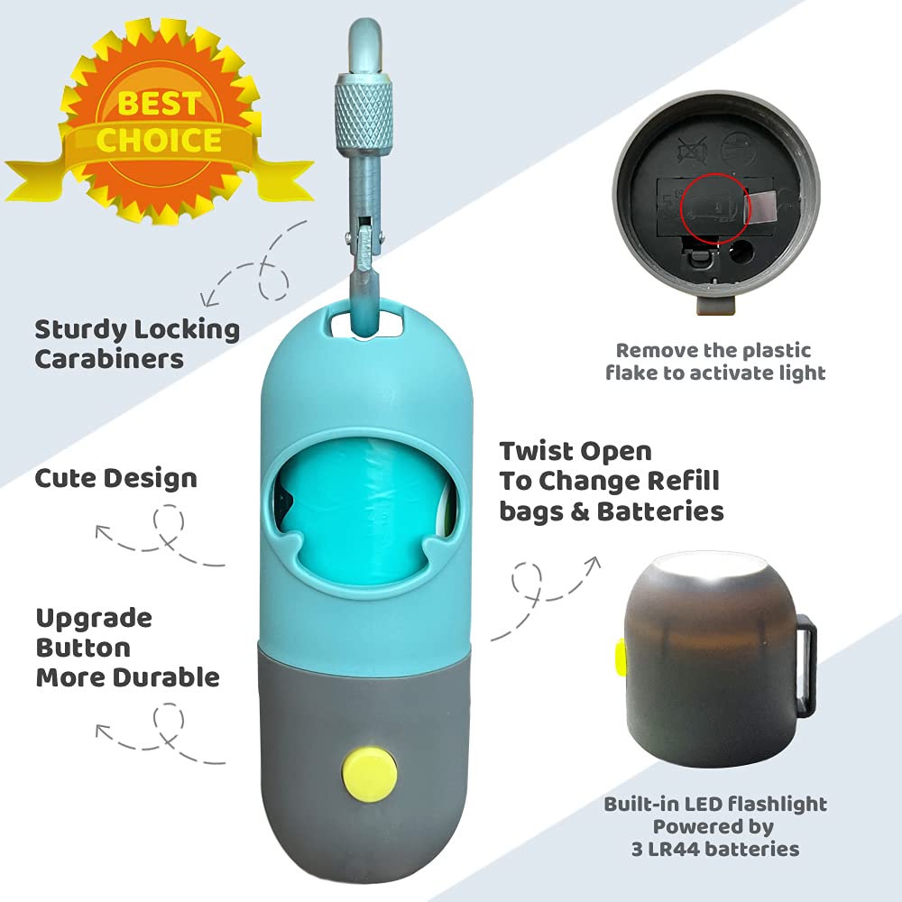 Infinite Node built-in LED flashlight aid during dog walks at night.
