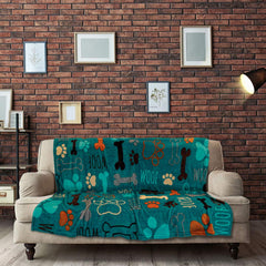 Infinity Republic Puppy Paws Bedroom decor shot highlights cozy fleece for restful lounging.