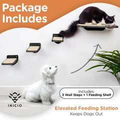 INICIO cat wall shelves 3-step birch design sturdy and stylish for climbing