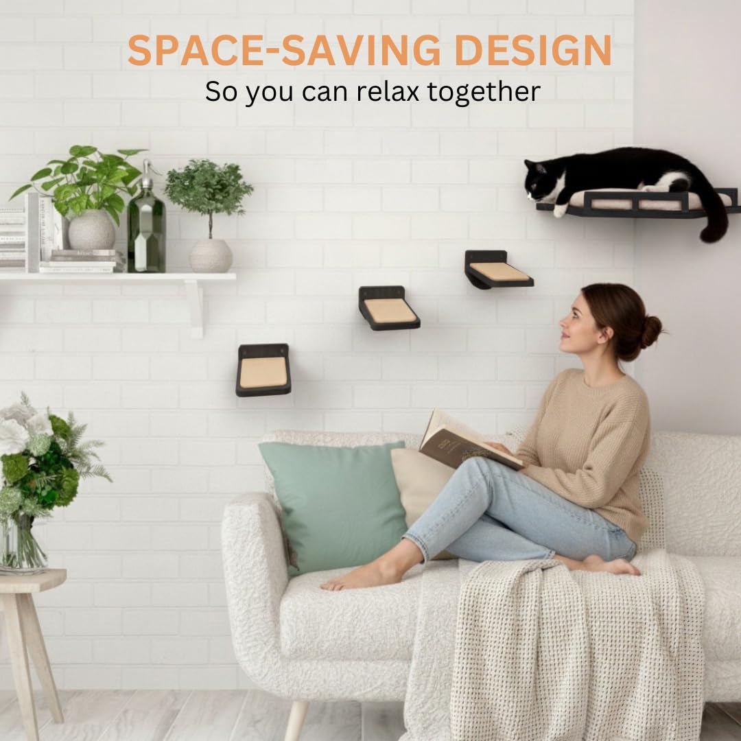 INICIO Cat Wall Shelves cushioned perch closeup highlights washable comfort.