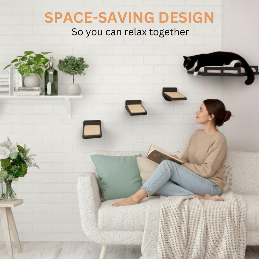 INICIO Cat Wall Shelves cushioned perch closeup highlights washable comfort.