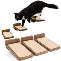 INICIO Cat Wall Stairs assembly view showing quick, space-saving wall mounting