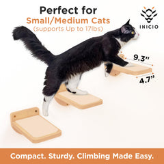 INICIO cat wall stairs installation with fixtures simplifies mounting on most walls.