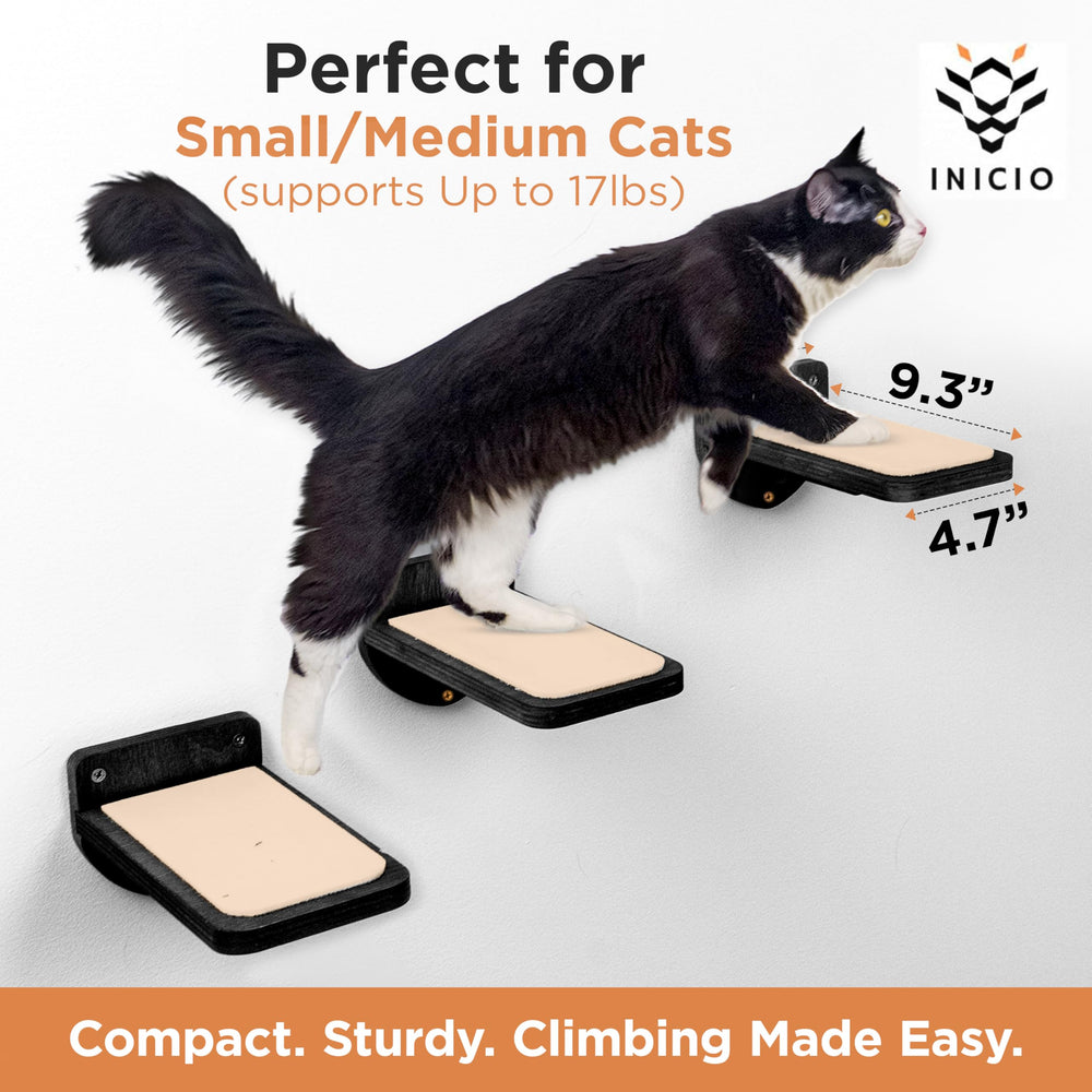 INICIO Cat Wall Stairs floating steps highlight space-saving climbing for cats.