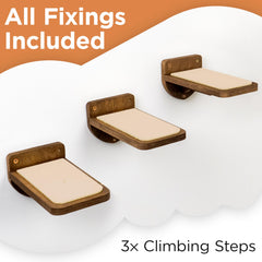 INICIO Cat Wall Stairs mounted on wall demonstrates sturdy, space-saving setup