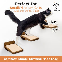 INICIO Cat Wall Stairs side view highlights slim floating steps for stylish climbing