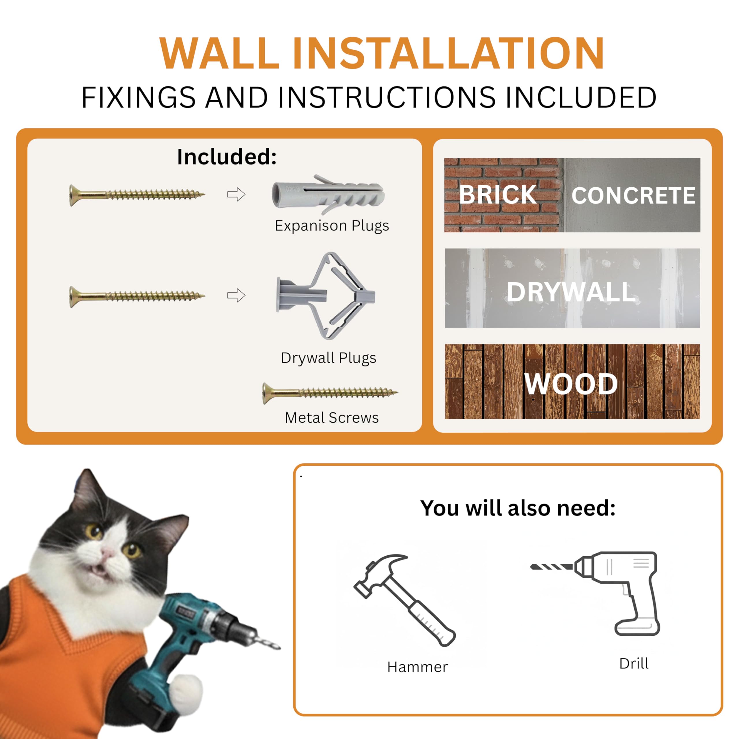 INICIO Cat Wall Stairs wall-mount closeup showing sturdy support.