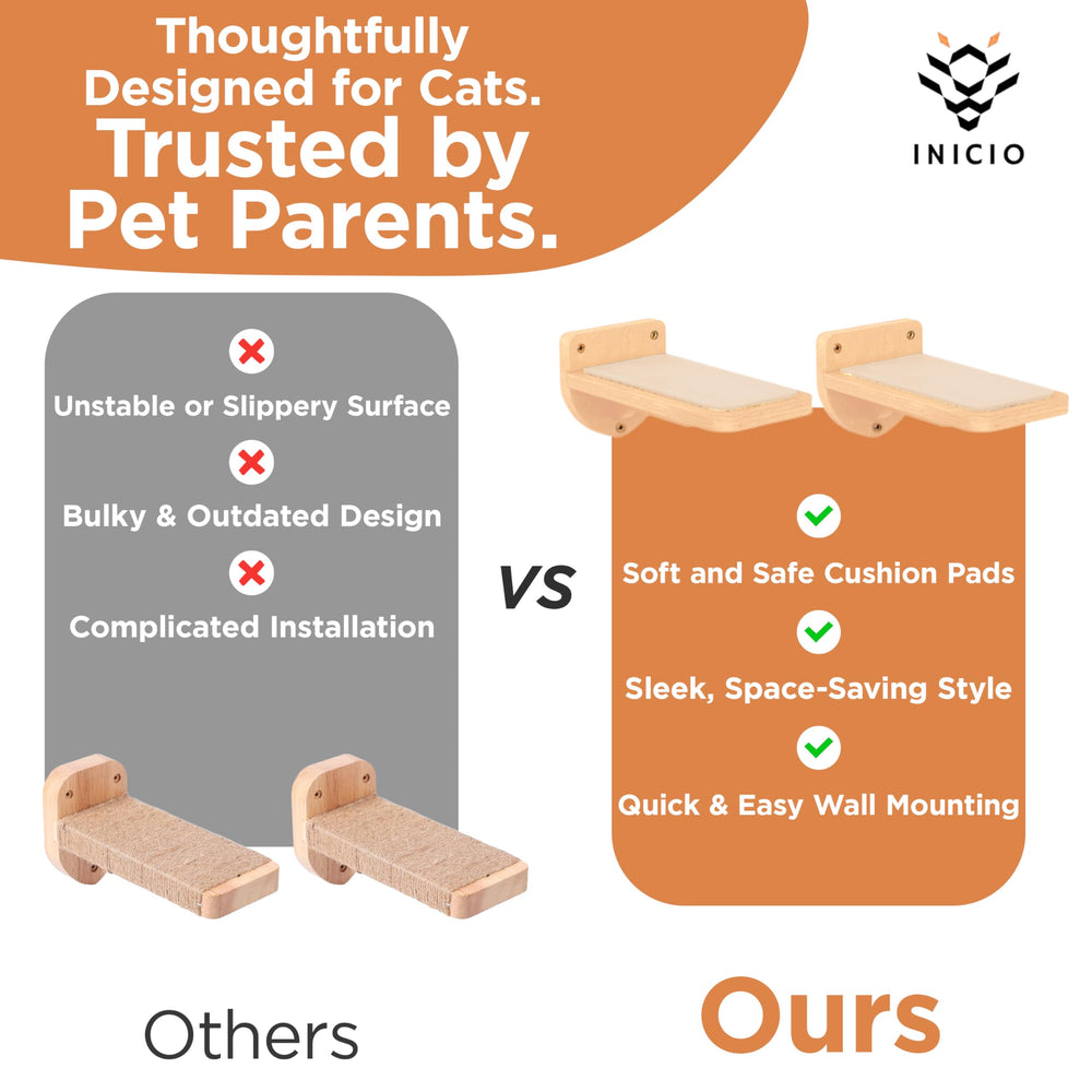 INICIO space-saving cat furniture keeps floors clear while promoting climbing.