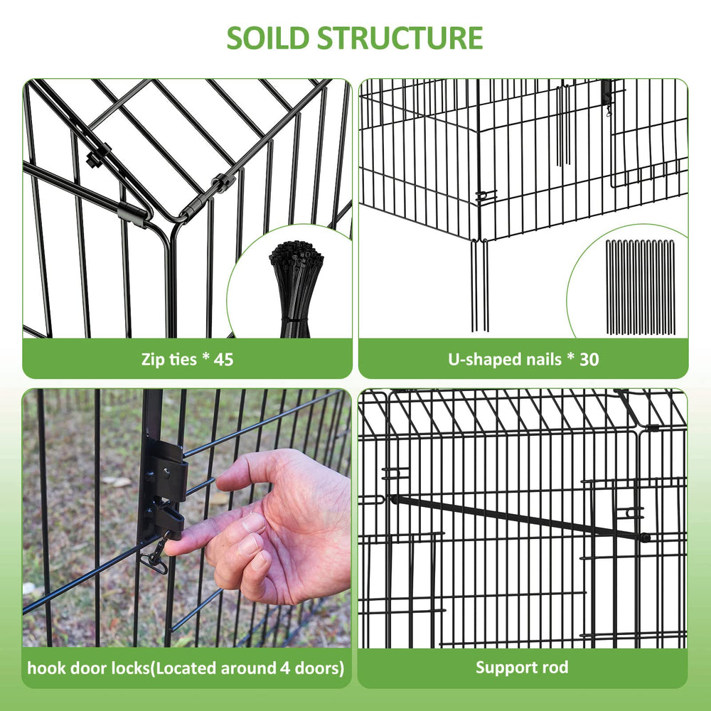 INJOPEXI metal chicken coop rustproof wires extend life