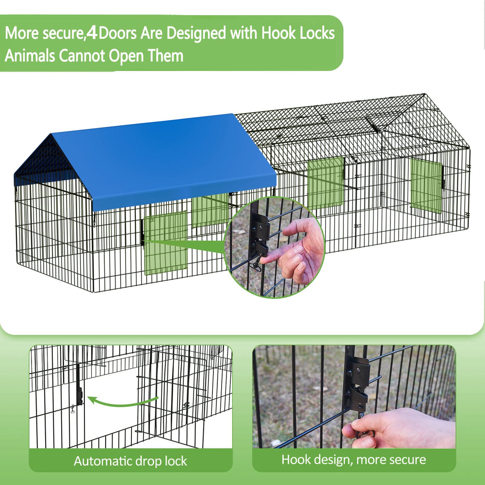 INJOPEXI metal chicken coop top-feeding door enables easy feeding