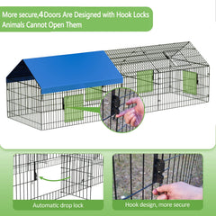 INJOPEXI metal chicken coop top-feeding door enables easy feeding