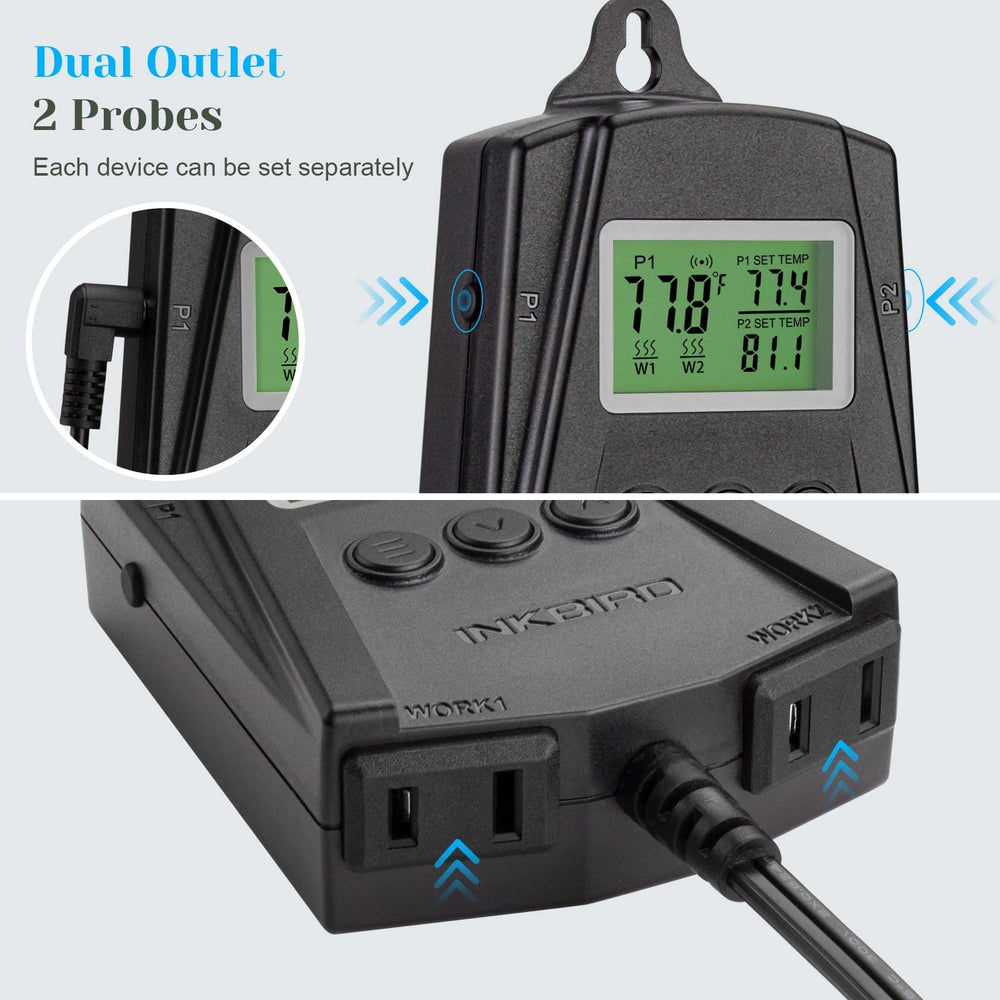 Inkbird IPT-2CH alert system highlighting alarms and notifications.