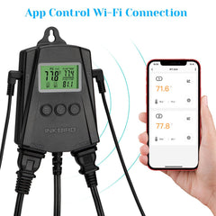 Inkbird IPT-2CH mobile app screen enabling remote temp control.