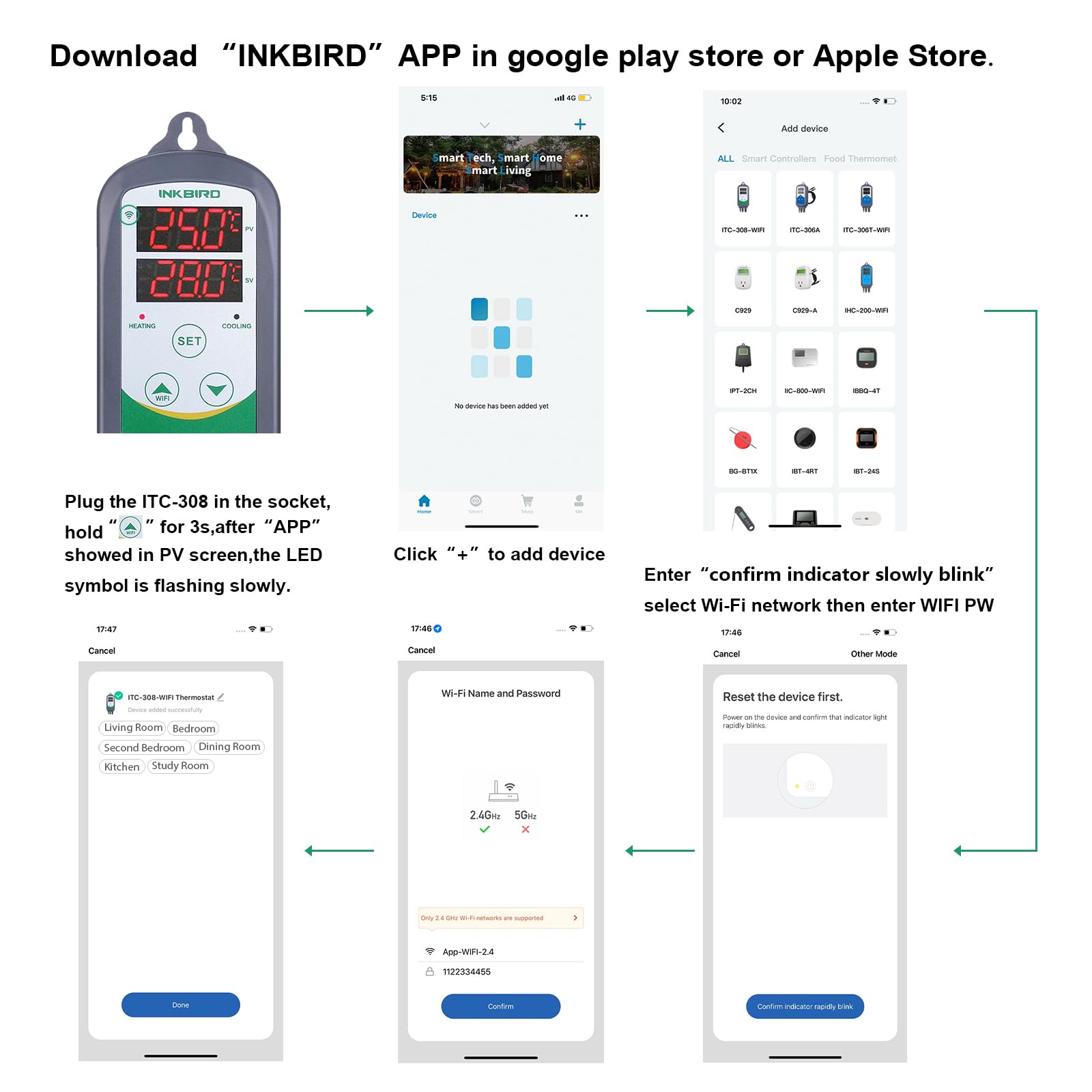 Inkbird ITC-308 alarms notify high and low temperatures for quick awareness.
