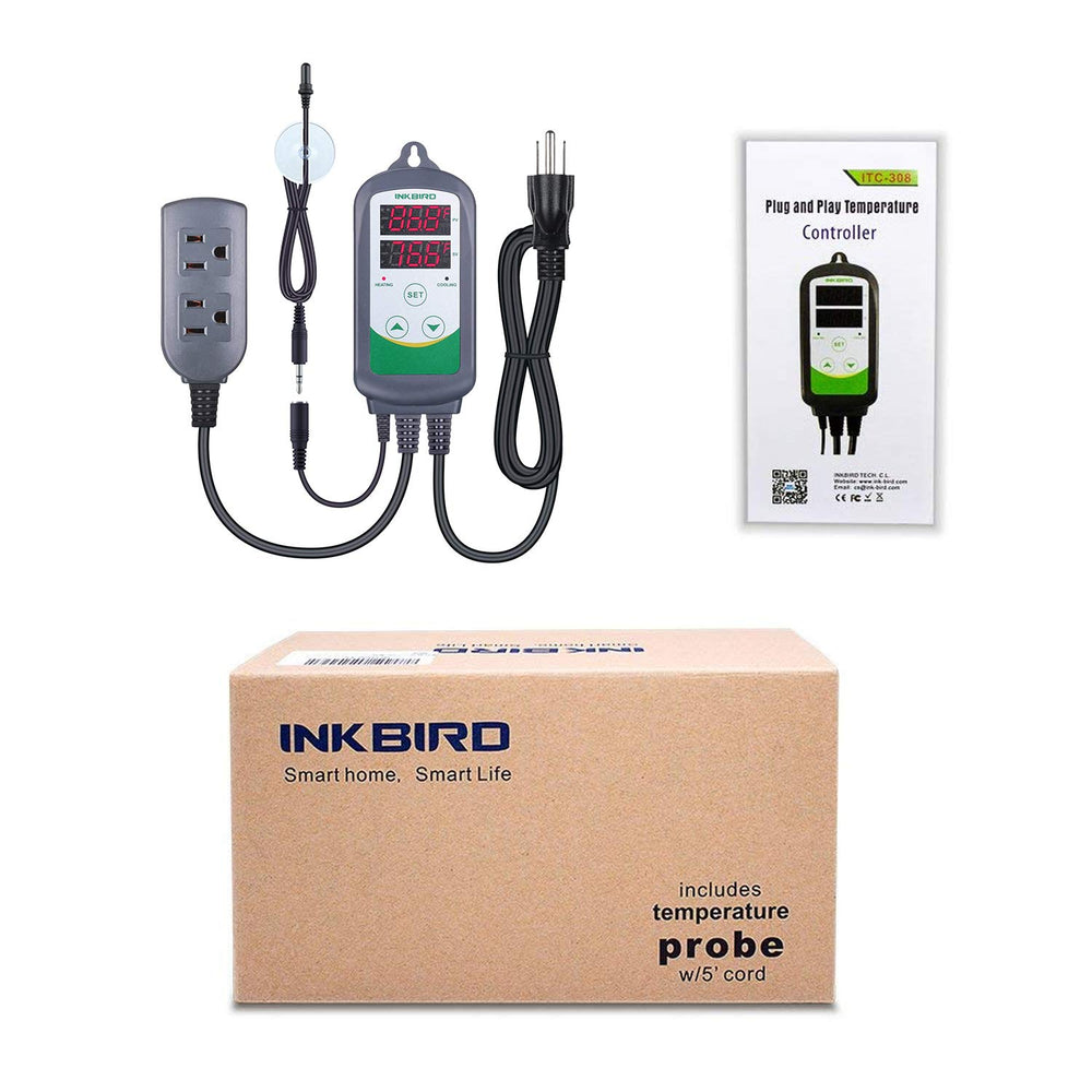 Inkbird ITC-308S compact front panel simplifies hardware installation.