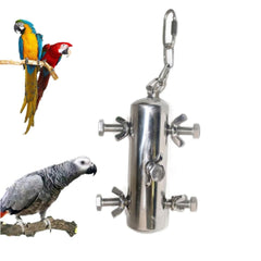INLDY large bird toys stainless steel hanging demonstrates durable chewing enrichment.