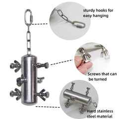 INLDY macaw toy stainless steel durable design stands up to strong chewers.