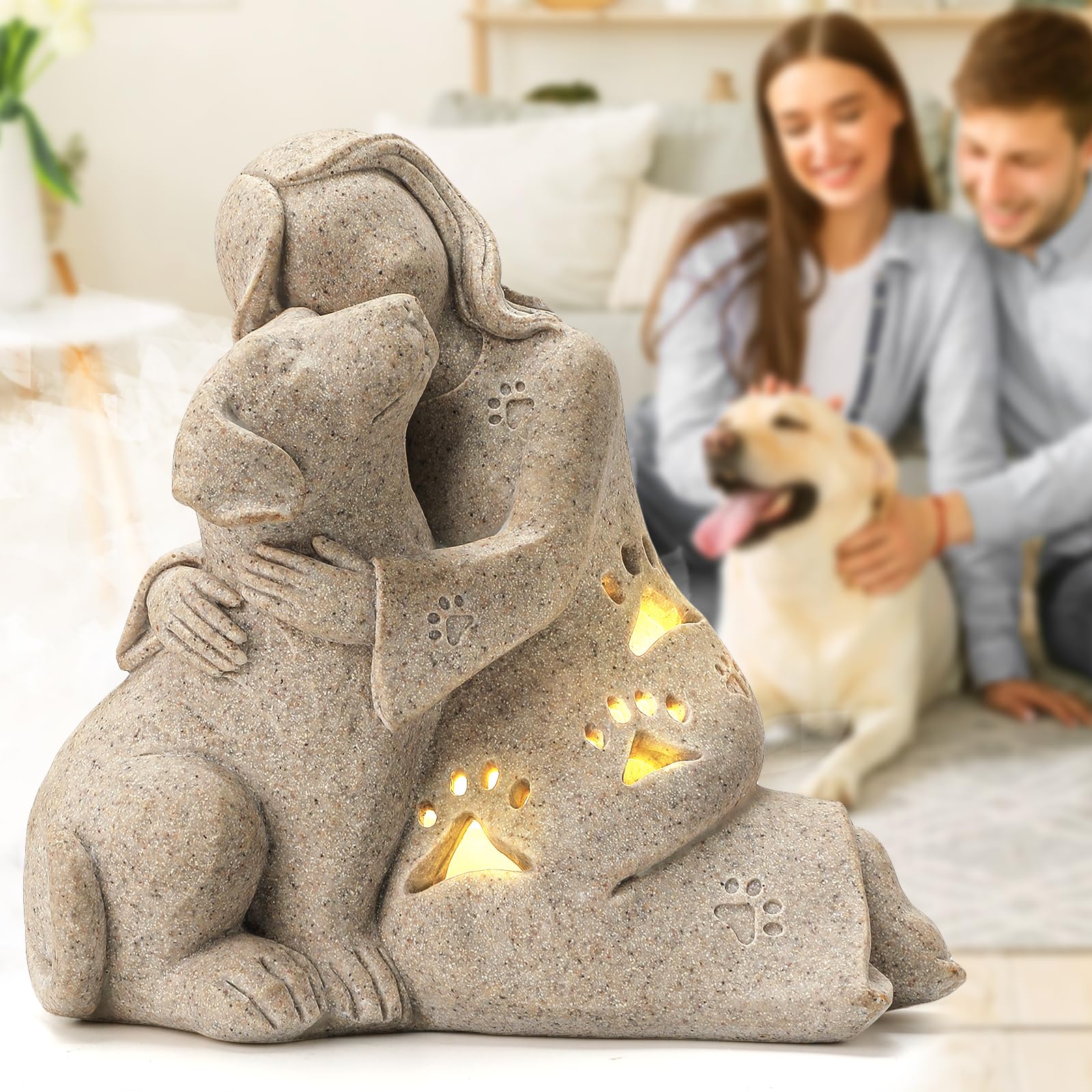 INLOMEM dog memorial gift home display provides a quiet tribute on a mantel.