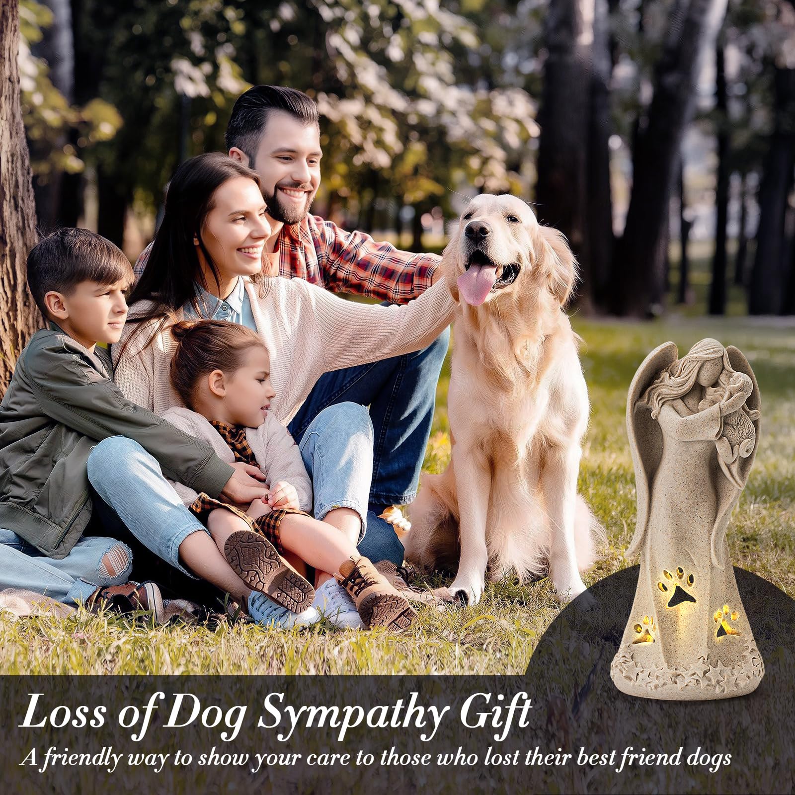 INLOMEM LED-lit memorial scene provides gentle illumination for reflection.