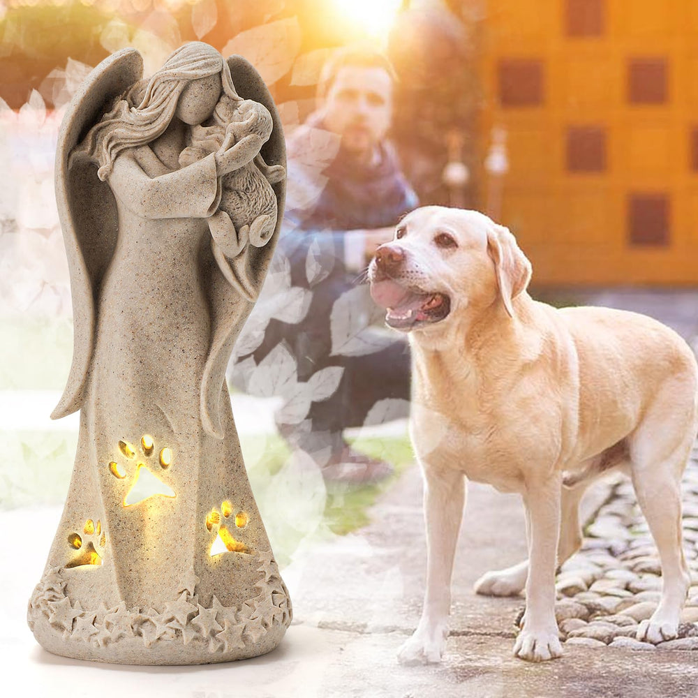 INLOMEM pet memorial decor for desk or mantel creates comforting display.