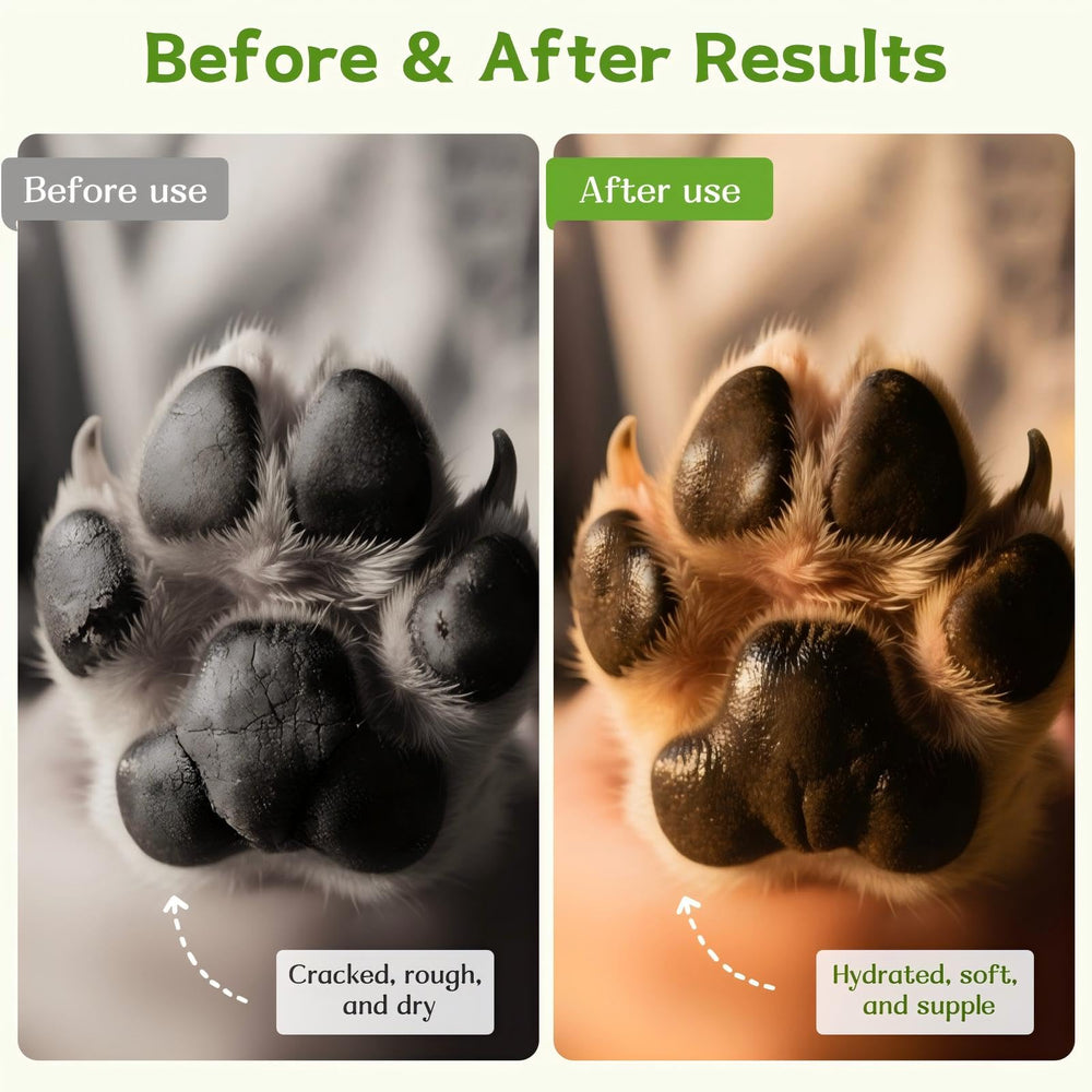 inMeesky paw balm application shows quick, non-greasy coverage on paws