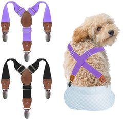 INNERZEN dog diaper suspenders front view showing secure fit.