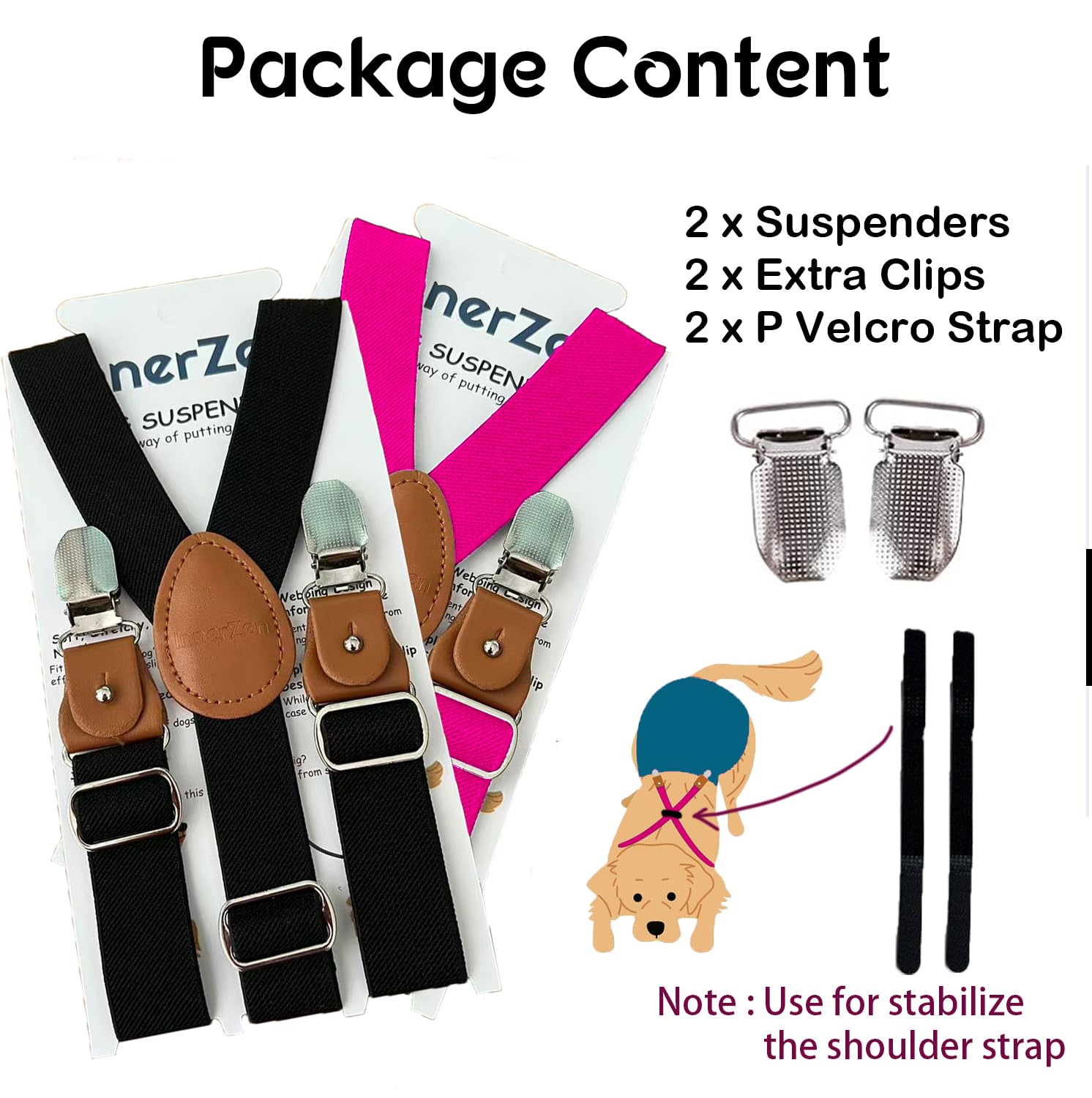 INNERZEN suspenders support dogs in heat for daily life routines.