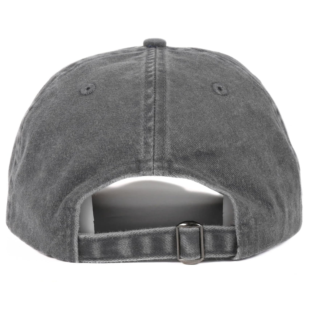 INNObeta cap grey model showing cotton-poly blend fabric and fit