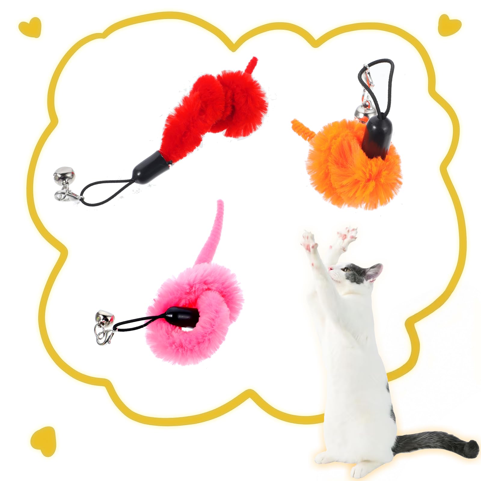 InnoHHustle cat worm pink toy invites gentle swats and interactive chasing