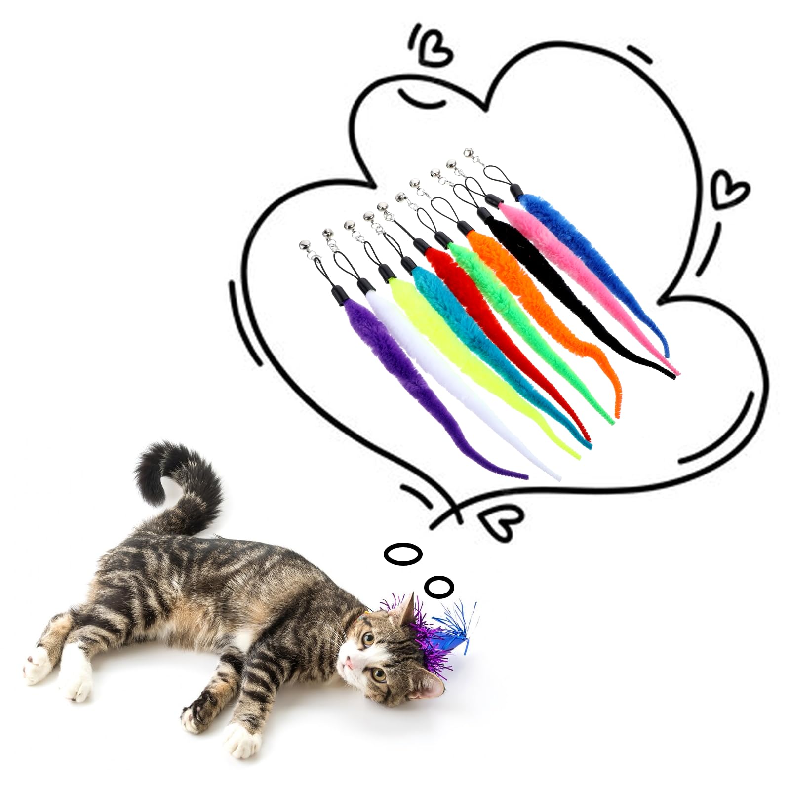InnoHHustle cat worm purple toy supports kitten activity and engagement