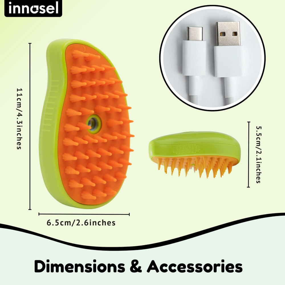 Innosel Cat Steam Brush - deep-cleaning steam for a shinier coat.