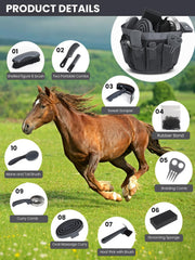 inoreal horse grooming kit brushes image highlights durable tools for dirt and hair removal