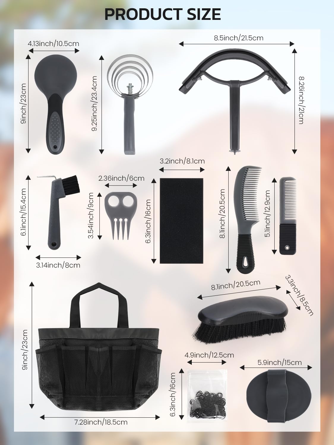 inoreal horse grooming kit organizer tote demonstrates easy transport and cleanup