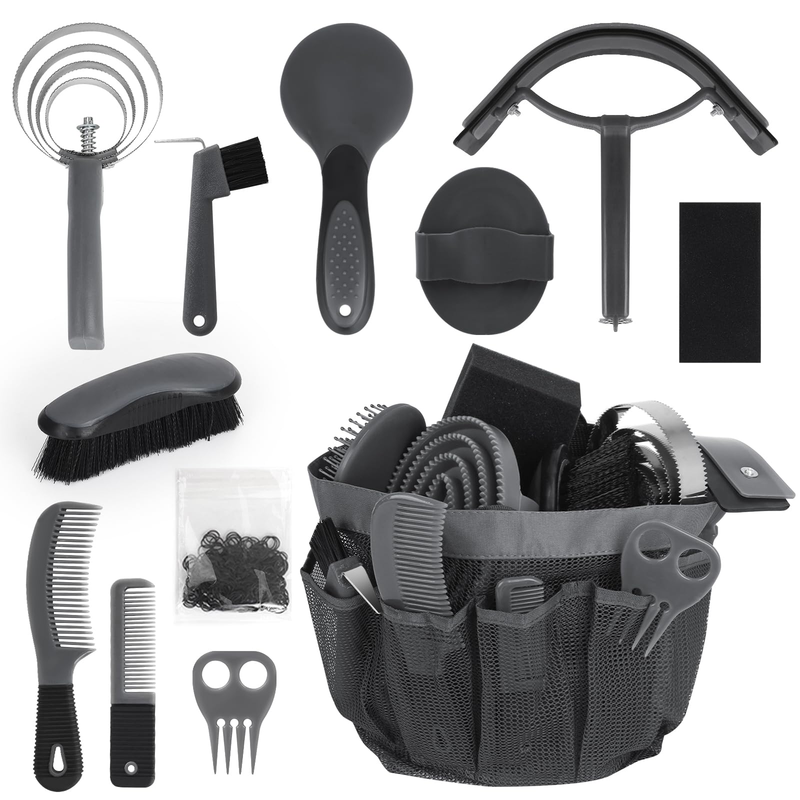 inoreal horse grooming kit packshot shows all 12 pieces for daily equine care