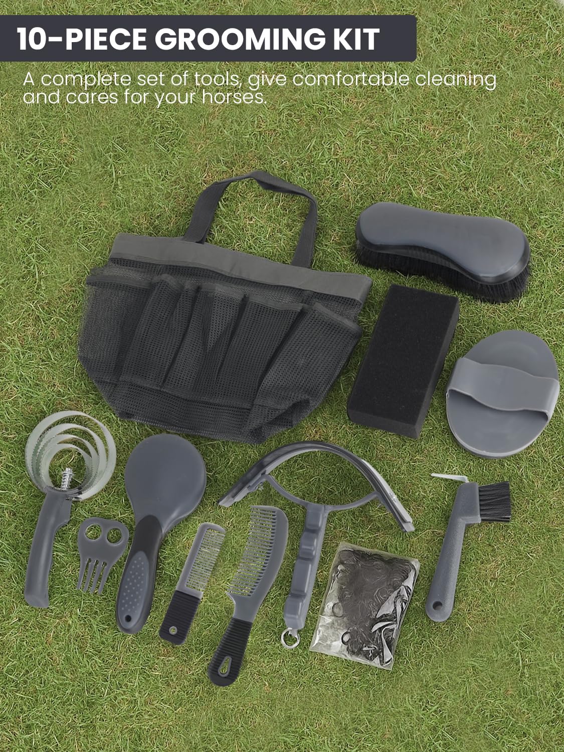 inoreal horse grooming kit sweat-scraper illustrates post-grooming sweat removal