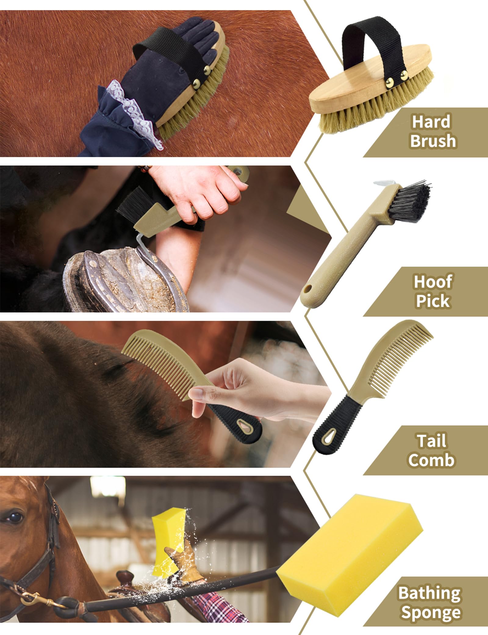 inoreal professional horse grooming kit storage tote open view for organized transport