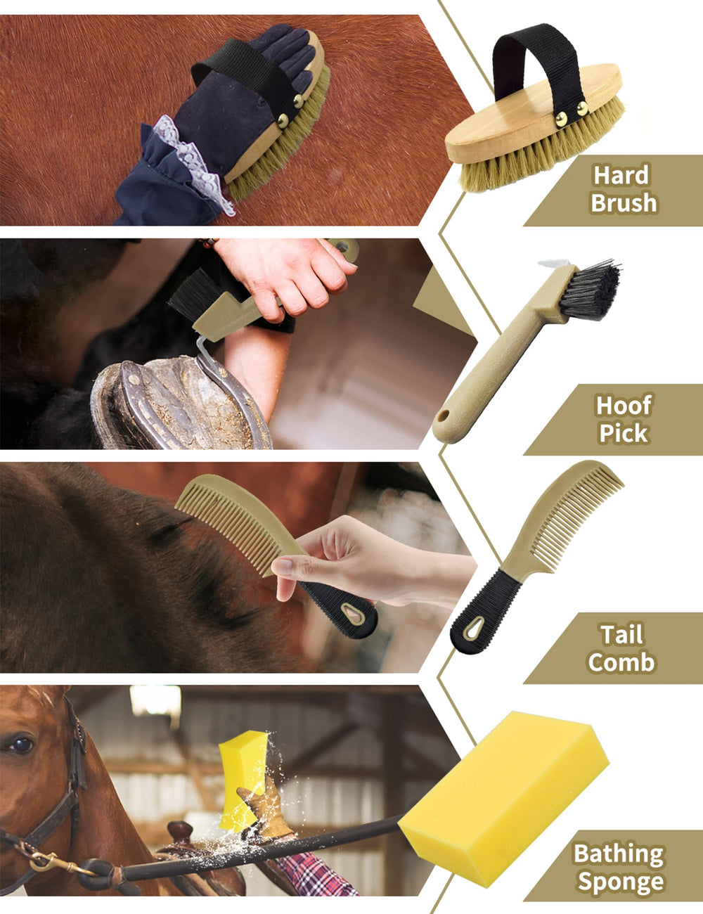 inoreal professional horse grooming kit storage tote open view for organized transport