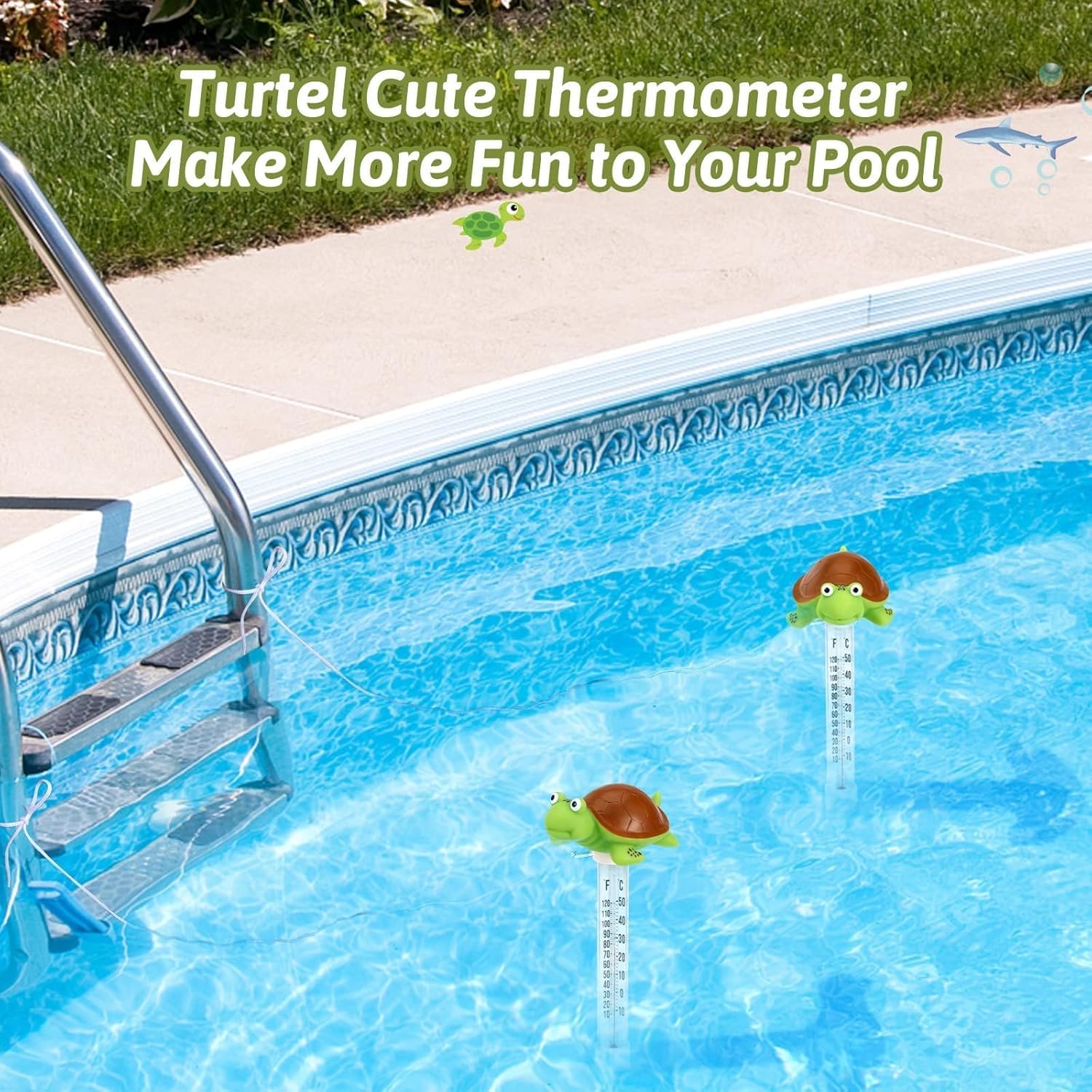 Inpool floating-thermometer-floating-surface stays on the water for quick checks