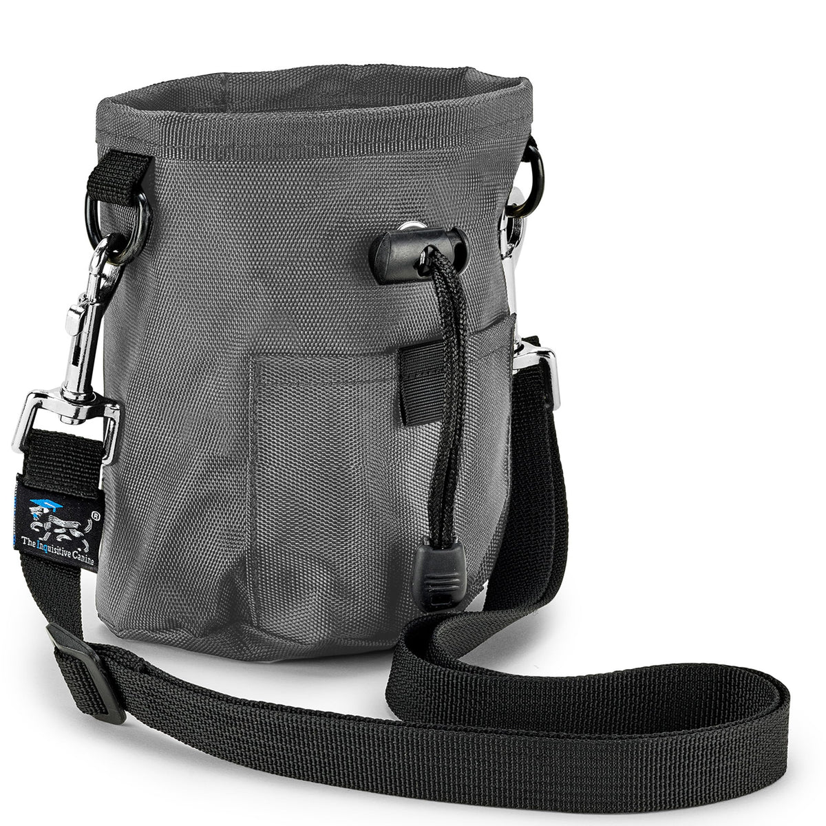The Inquisitive Canine Little Dipper front view shows compact training pouch for quick treats.