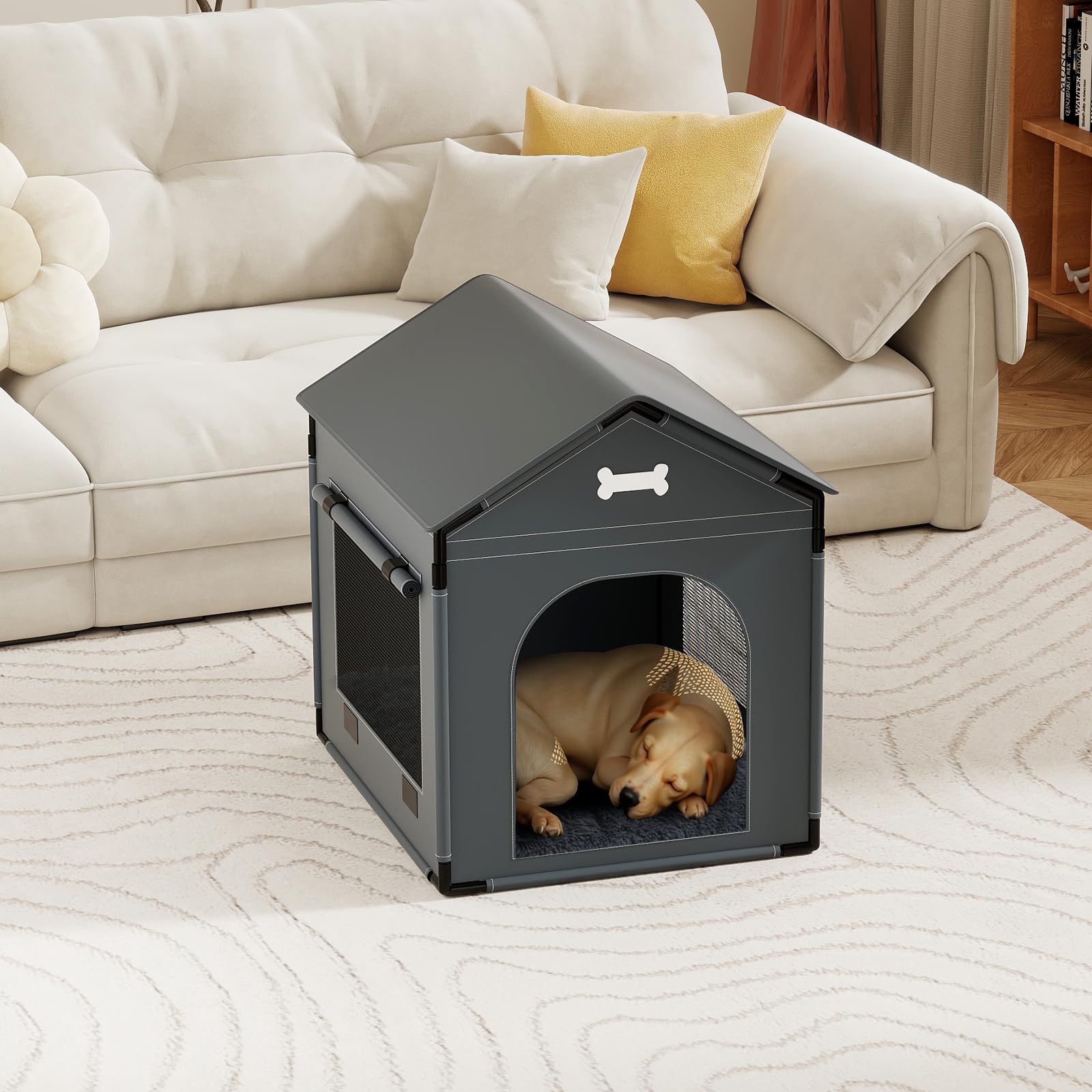 INRLKIT dog-house-removable-cushion-cover enables simple washing.